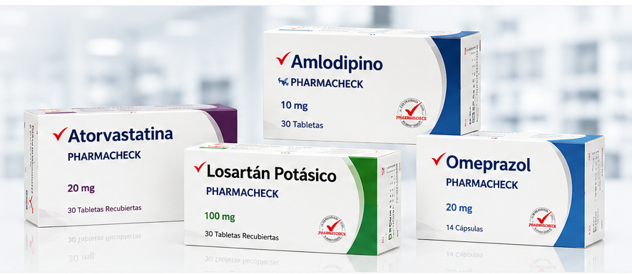 Selección de productos farmacéuticos Pharmacheck